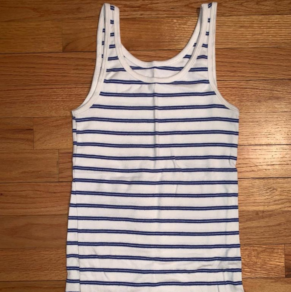 Mercona White Blue Striped Tank Top SMALL